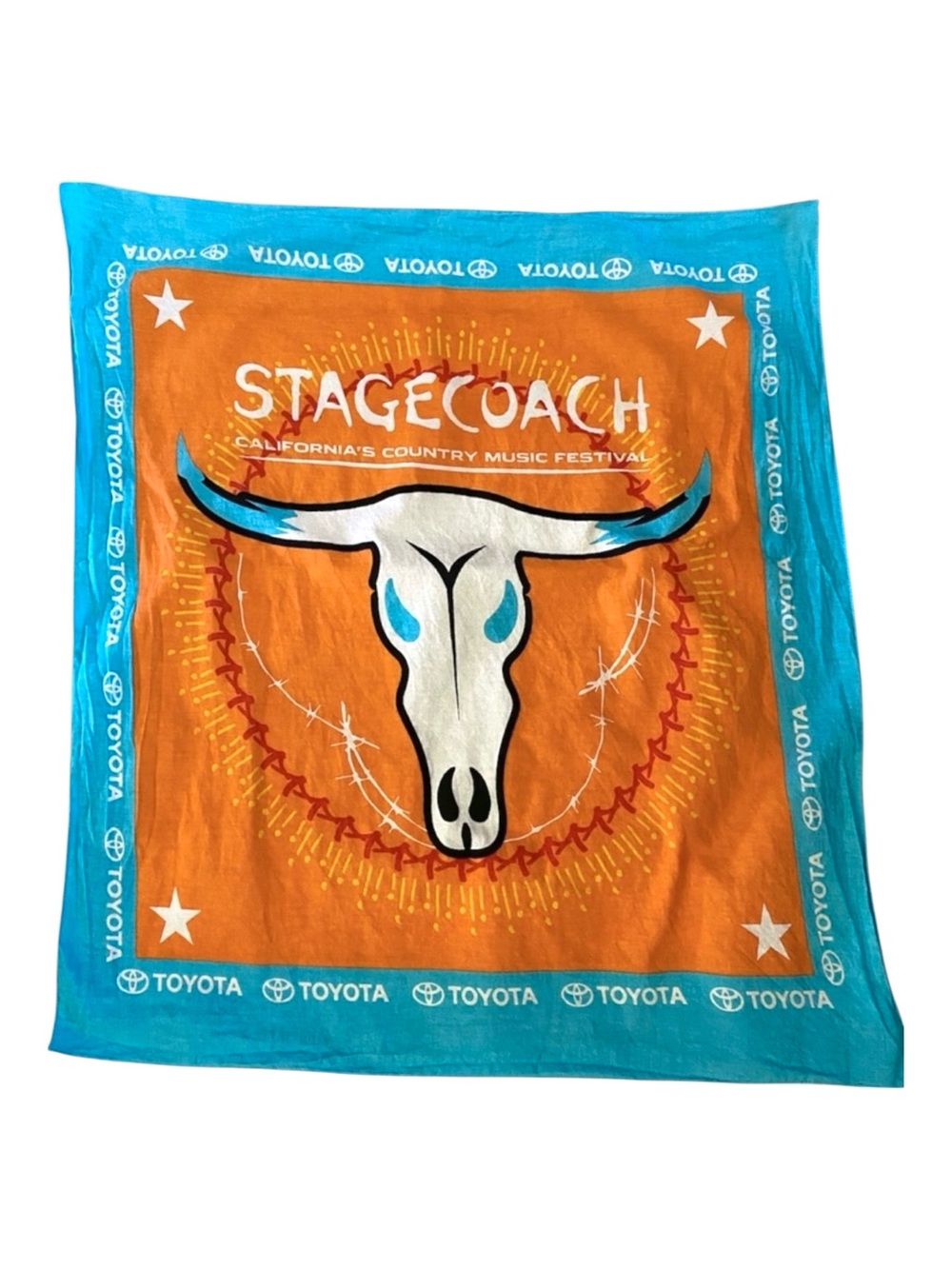 Stagecoach Country Music Festival Toyota Large Bandana Souvenir Longhorn Cotton